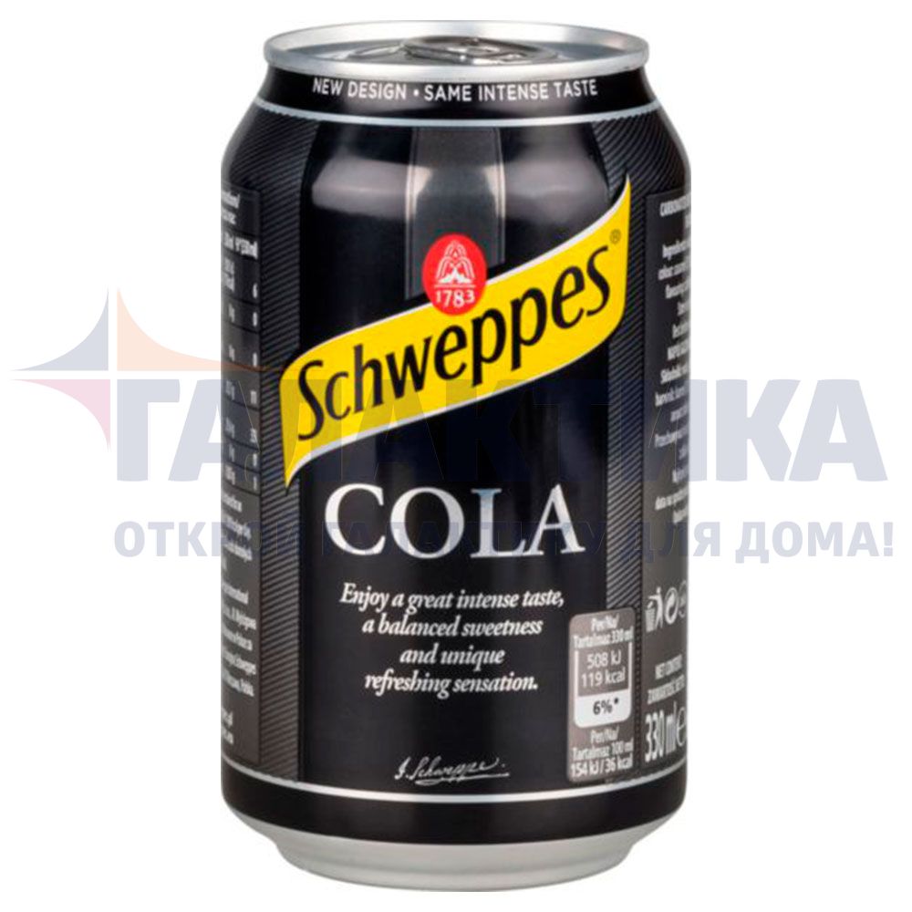 Купить Напиток б/а газ Cola Schweppes 0,33л ж/б /24 в 